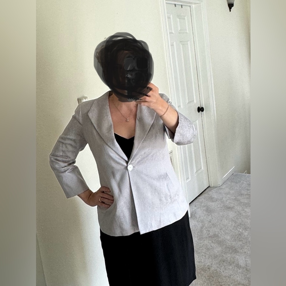 Silver shimmering jacket by Eileen Fisher, size M